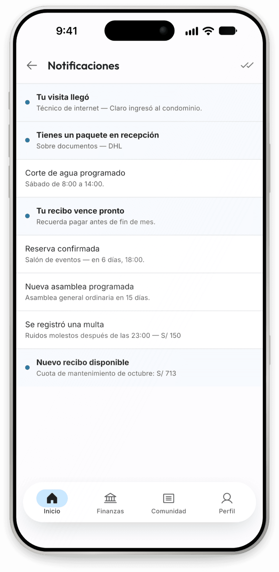 Avisos al instante: Visitas, paquetes y recibos sin perderte nada.